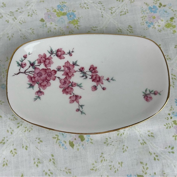 Naaman Other - Naaman Israel Pink Floral Serving Plate Dish